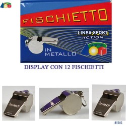 GROSSISTA FISCHIETTO METALLO C/GANCETTO C.12 5CM MADE IN CHI