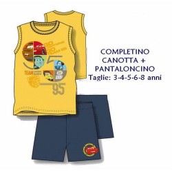 INGROSSO COMPLETINO CANOTTA+PANTALONCINO CARS 100% COTONE