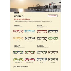 Grossista KIT MIX 3 da 24 occhiali in 4 colori diversi