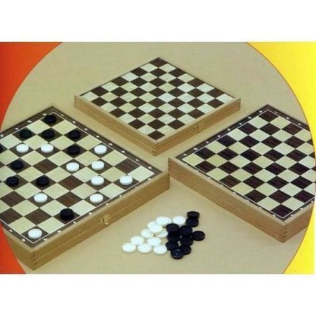 DAMA 30x30 CON PEDINE IN LEGNO EAN 8000888000514 INGROSSO GIOCHI DI SOCIETA