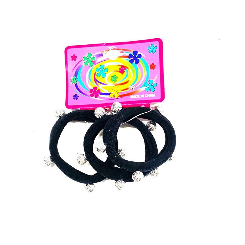 ELASTICI NERI C/BORCHIE 3PZ EAN 6938650000092 INGROSSO ELASTICI E FASCE PER CAPELLI