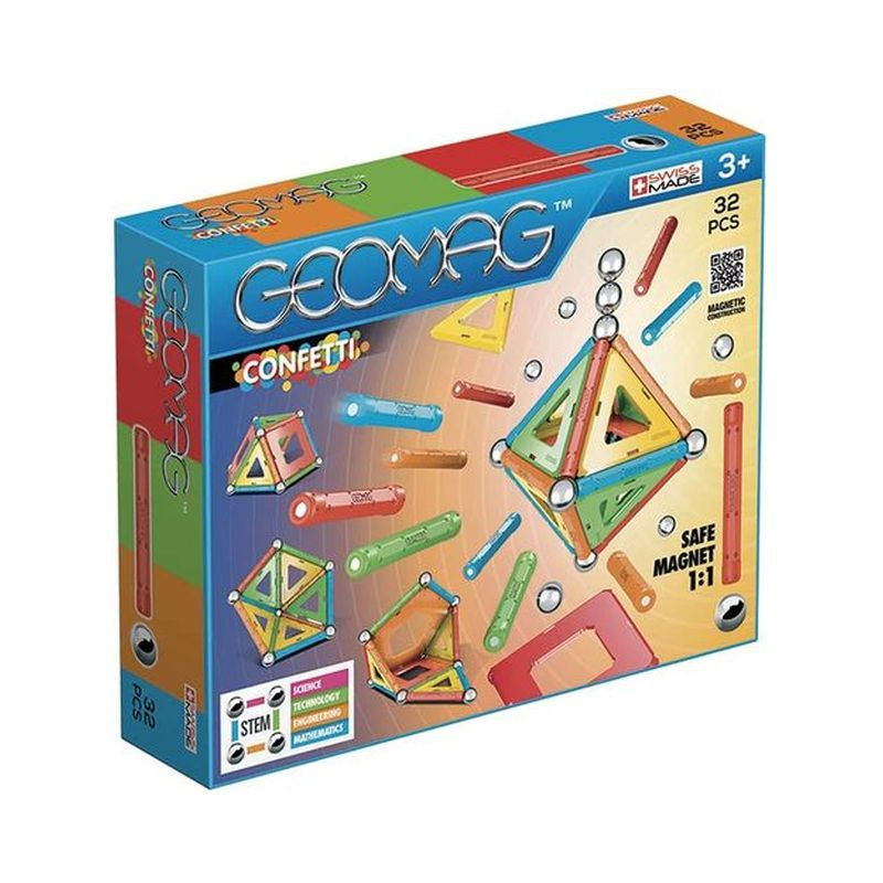 GEOMAG CONFETTI 32PZ 3+ EAN 0871772003502 INGROSSO GIOCHI CREATIVI