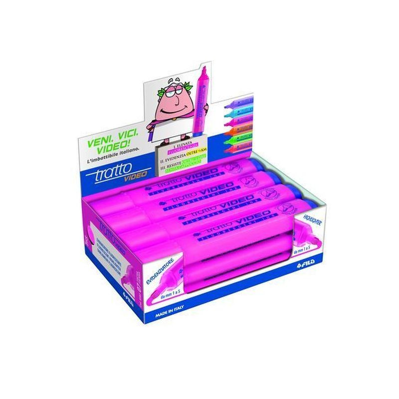 TRATTO VIDEO FUCSIA 12 EAN 8000825003844 INGROSSO EVIDENZIATORI