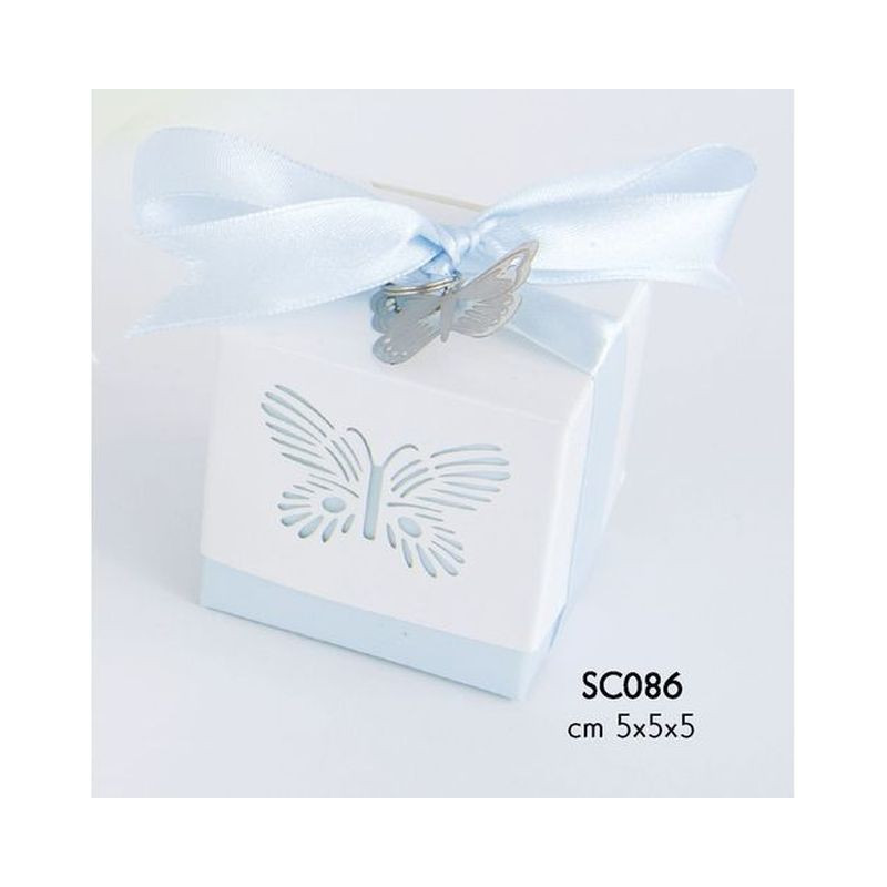 BUTTERFLY BOX CIELO EAN 8052440863334 INGROSSO NASTRI E CONTENITORI PER BOMBONIERE