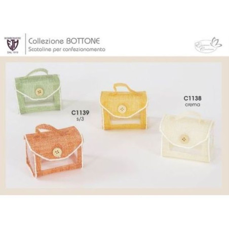 INGROSSO BORSINA BOTTONE CREMA
