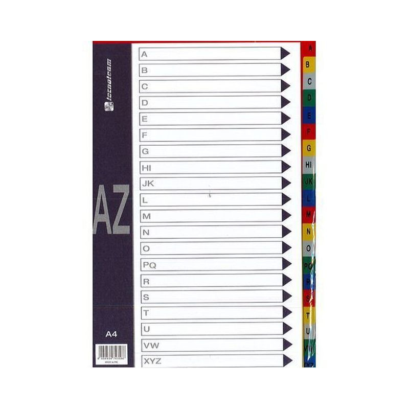 DIVISORIO ALFABETO A/Z PPL EAN 8004434743566 INGROSSO COPERTINE SEMPLICI E DIVISORI