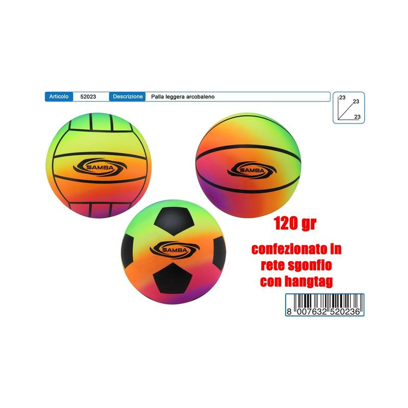 HAPPY BALL RAINBOW EAN 8007632520236 INGROSSO PALLONI CALCIO E VOLLEY