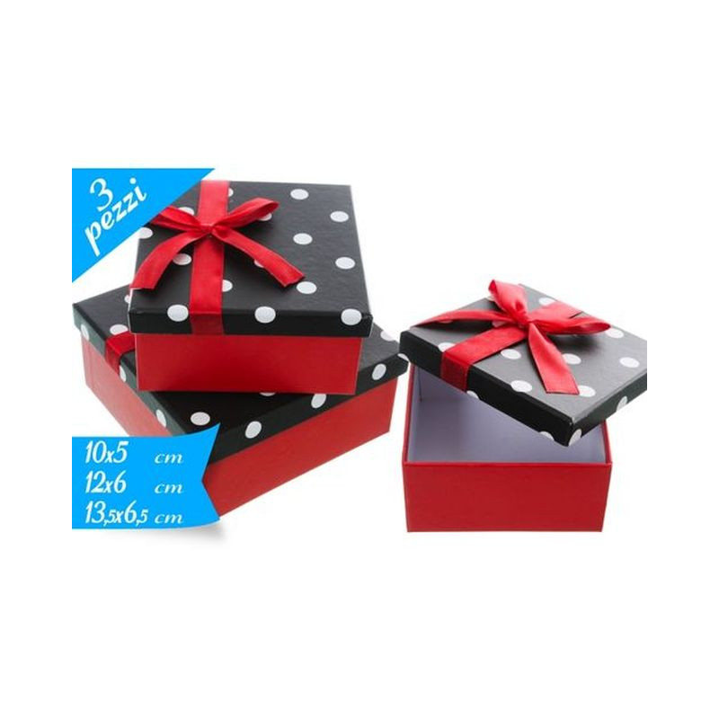 SCATOLA QUADRATA C/FIOCCO 3PZ EAN 8055329265908 INGROSSO NASTRI E CONTENITORI PER BOMBONIERE