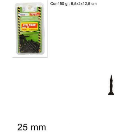 VITI NERE MIS. 25MM IN BLISTER EAN 8034048178751 INGROSSO VITI E CHIODI