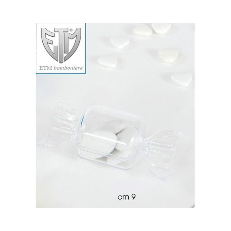 BOX CARAMELLA TRASPARENTE cm.9 EAN 8057094416233 INGROSSO NASTRI E CONTENITORI PER BOMBONIERE