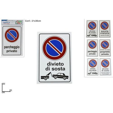 CARTELLO DIVIETO DI SOSTA 6ASS EAN 8034048400166 INGROSSO MODULI E SCHEDE