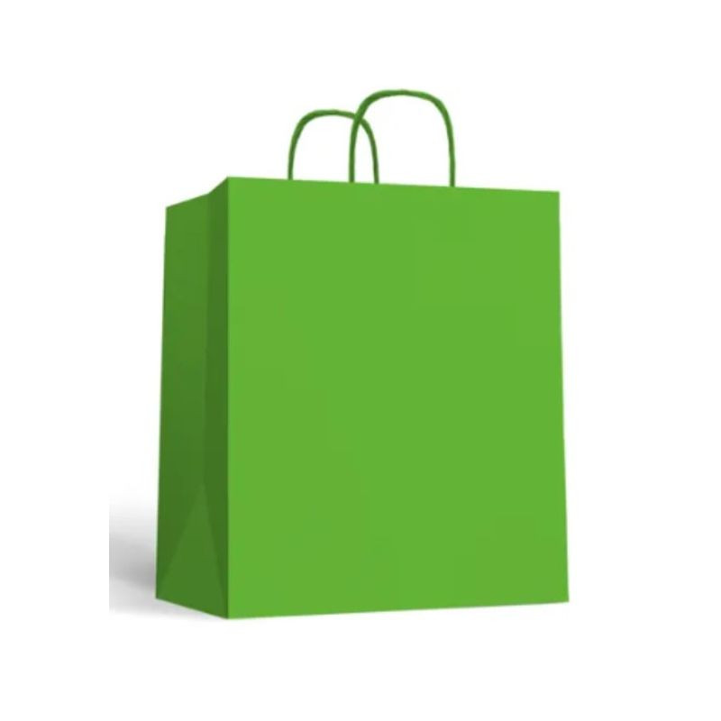 SHOPPER CARTA 36X41 VERDE C.25 EAN 8010598626393 INGROSSO SACCHETTI E SHOPPER REGALO
