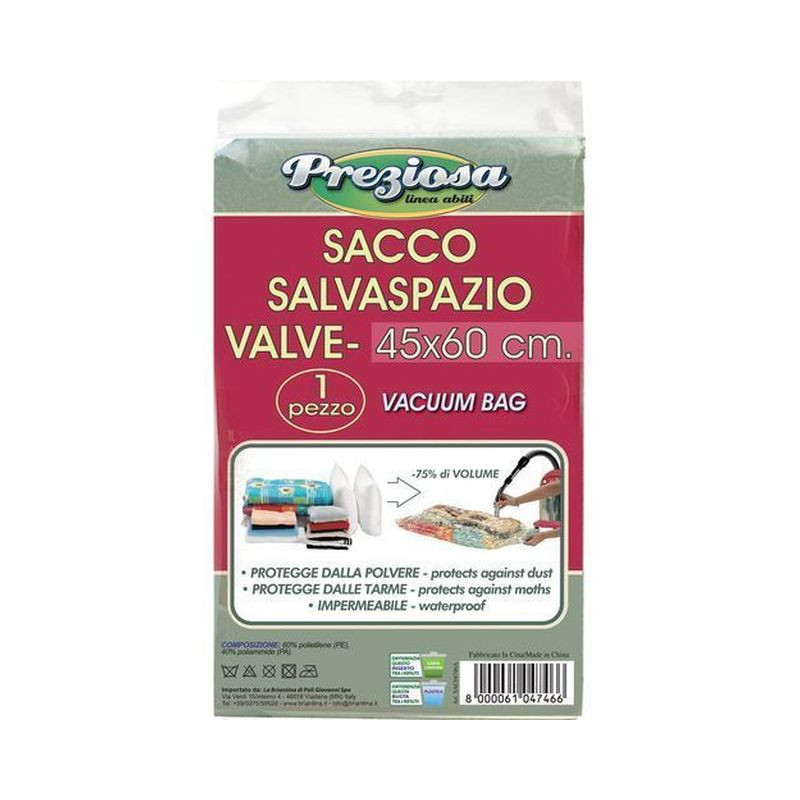 SACCO SALVASPAZIO VALVE 45X60CM EAN 8000061047466 INGROSSO ACCESSORI ARMADIO
