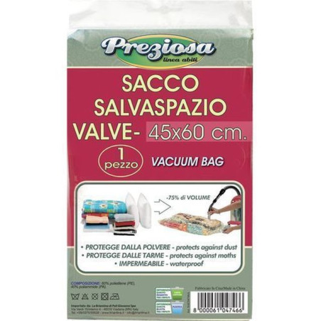 SACCO SALVASPAZIO VALVE 45X60CM EAN 8000061047466 INGROSSO ACCESSORI ARMADIO