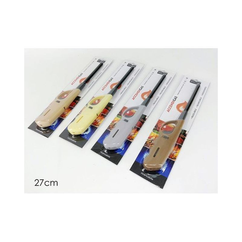 ACCENDIGAS 4 COLORI ASS.TI 27CM EAN 8015361850852 INGROSSO ACCENDIGAS