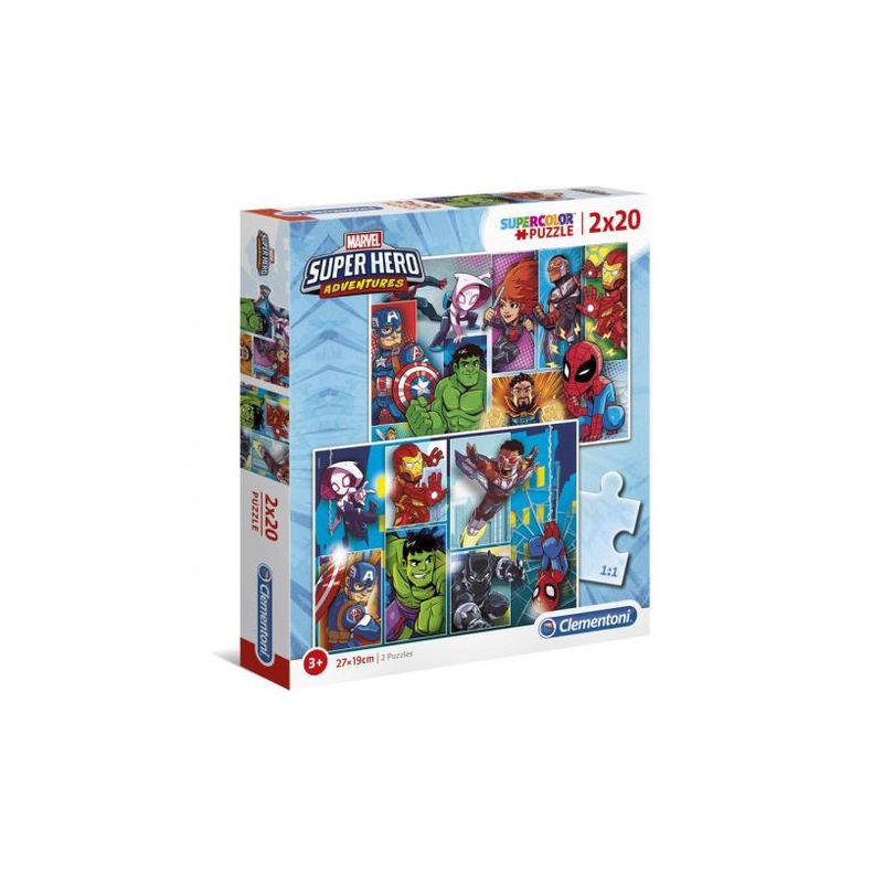 PUZZLE PZ.2X20 SUPERHERO EAN 8005125247684 INGROSSO PUZZLE CLASSICI