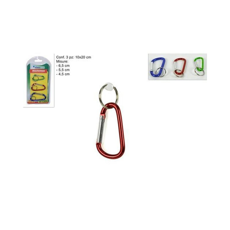 MOSCHETTONE METALLO SET 3PZ 3 MIS EAN 8034048389140 INGROSSO ARNESI LAVORO E ACCESSORI