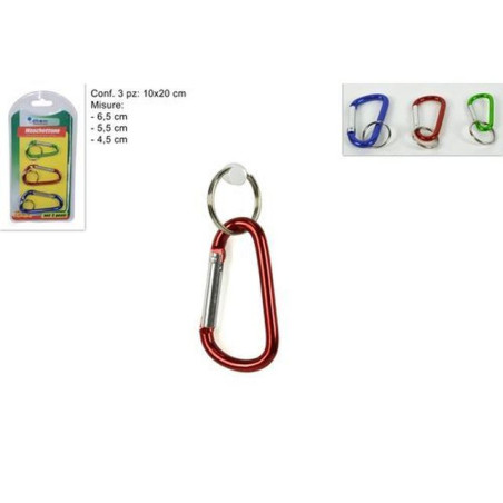 MOSCHETTONE METALLO SET 3PZ 3 MIS EAN 8034048389140 INGROSSO ARNESI LAVORO E ACCESSORI