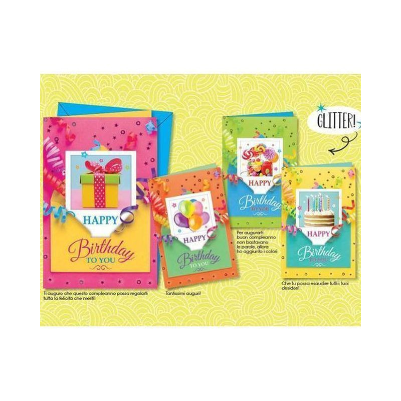 BIGLIETTI COMPLEANNO BC.5368 C.12 EAN 8001608353682 INGROSSO BIGLIETTI COMPLEANNO