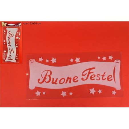 STICKER ADESIVO BUONE FESTE EAN 8033113980855 INGROSSO VETROFANIE