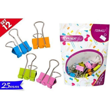 INGROSSO FERMAGLI 12PZ 25MM COLO