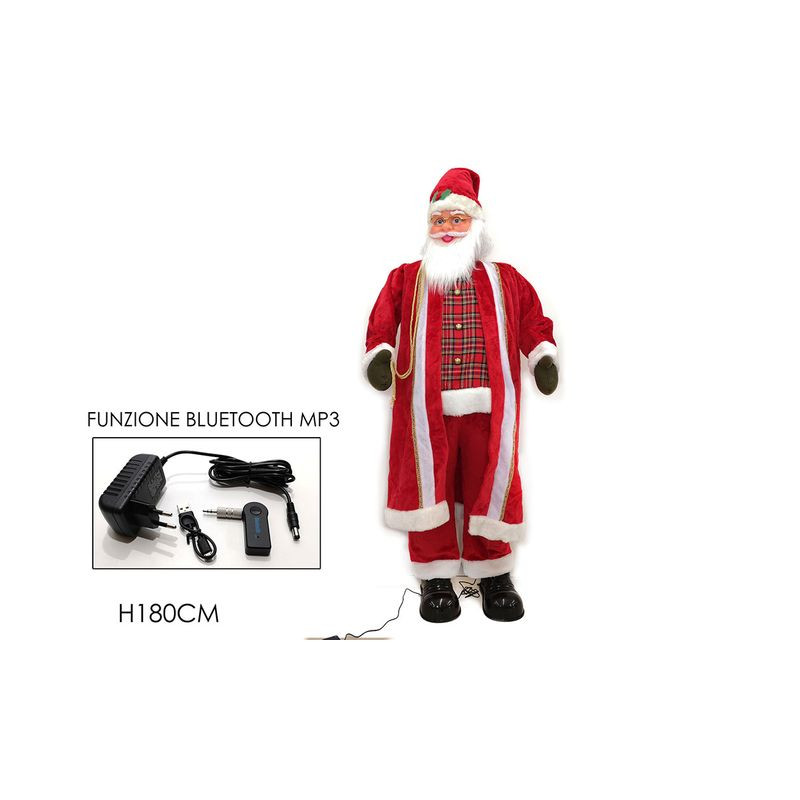 BABBO NATALE DANZANTE H180CM EAN 8015361335588 INGROSSO PUPAZZI E GNOMI NATALIZI