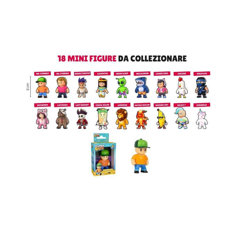 STUMBLE GUYS MINI PERS. COLLEZ. ASS EAN 8027679077722 INGROSSO PERSONAGGI CARTOON E DISNEY
