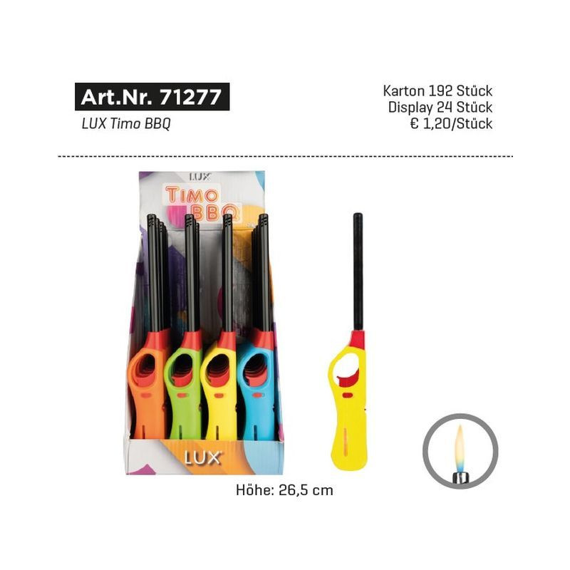 ACCENDIGAS LUX TIMO BBQ CM.27 (24) EAN 9007013080594 INGROSSO ACCENDIGAS