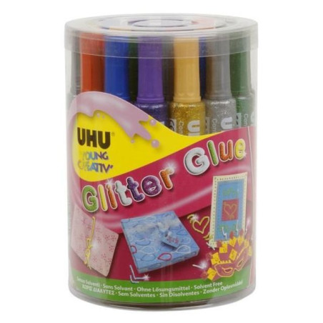 ATTACCATUTTO UHU GLITTER XXL 20ML ASS EAN 40267760 INGROSSO COLLA