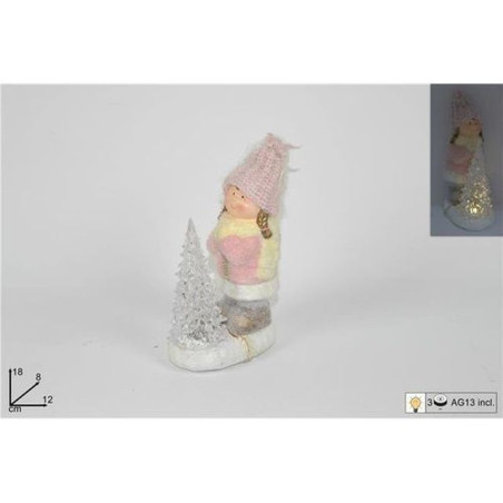 BIMBA C/CAPPELLO E ALBERO 18CM EAN 8033113872419 INGROSSO OGGETTISTICA NATALIZIA