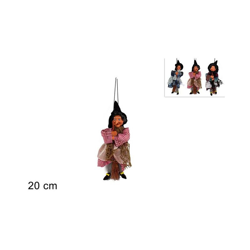 APPENDINO BEFANA CON SCOPA 20CM EAN 8053482119045 INGROSSO APPENDINI NATALIZI
