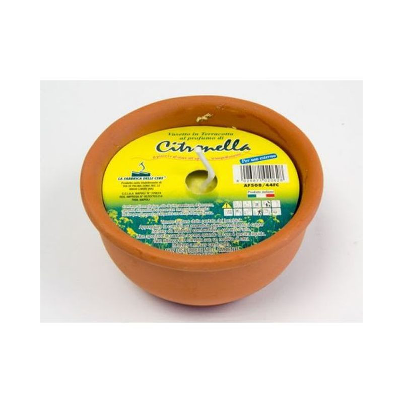 CITRONELLA VASETTO TERRACOTTA 9X4.5 EAN 8026871020628 INGROSSO ARTICOLI CAMPEGGIO