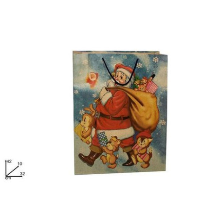 BUSTA CARTA B.NATALE 42X32X10CM EAN 8033113114816 INGROSSO SACCHETTI E SHOPPER NATALIZI