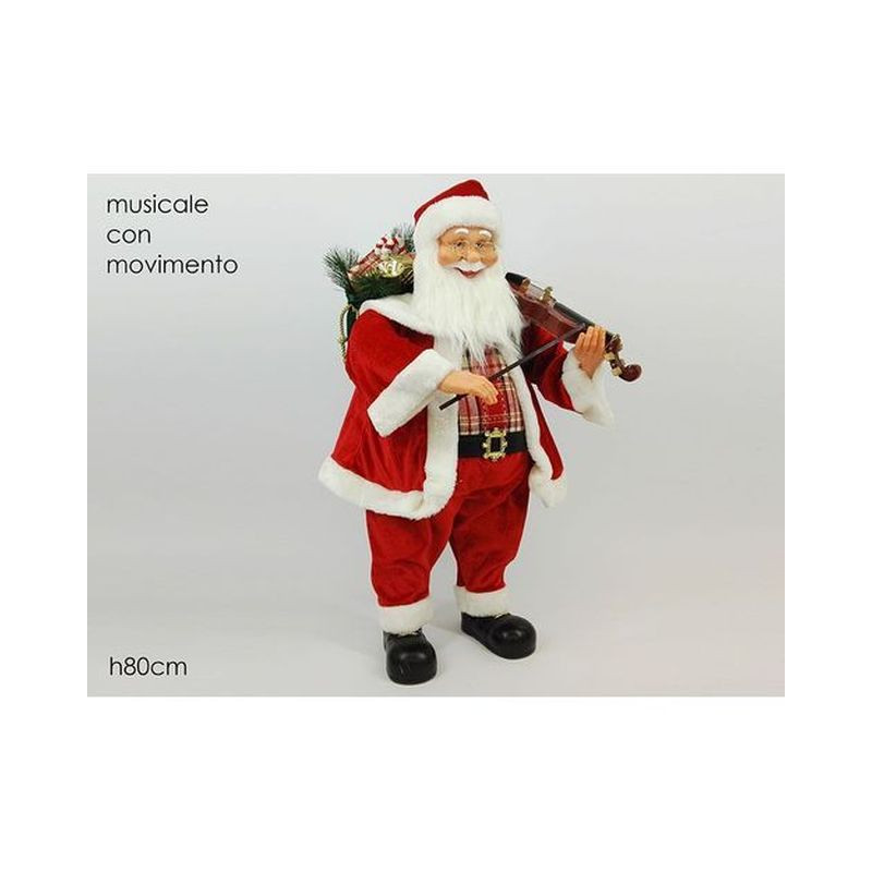 BABBO B/O SUO/MOV C/VIOLINO 80CM EAN 8015361190774 INGROSSO PUPAZZI E GNOMI NATALIZI