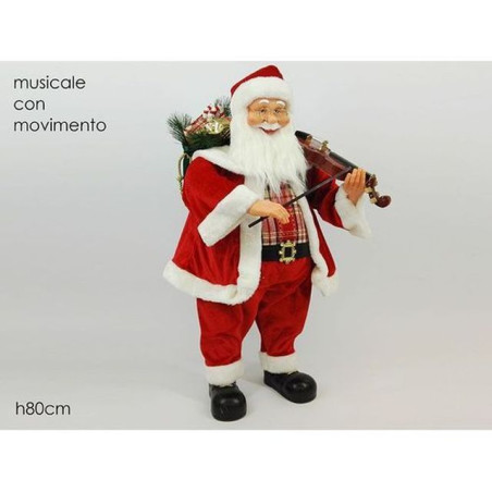 BABBO B/O SUO/MOV C/VIOLINO 80CM EAN 8015361190774 INGROSSO PUPAZZI E GNOMI NATALIZI