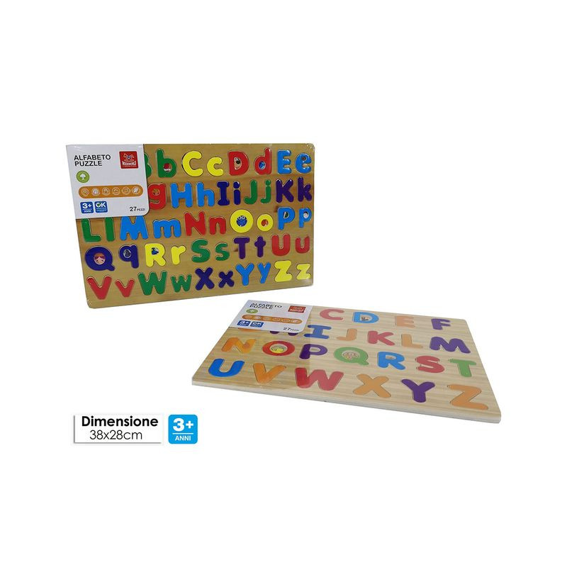 PUZZLE 3D LETTERE LEGNO 2 ASS. EAN 8015361362430 INGROSSO GIOCHI IN LEGNO