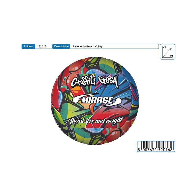 PALLONE MIRAGE GRAFFITI VOLLEY EAN 8007632520168 INGROSSO PALLONI CALCIO E VOLLEY