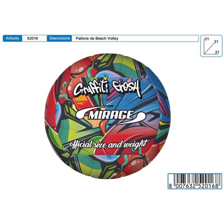 PALLONE MIRAGE GRAFFITI VOLLEY EAN 8007632520168 INGROSSO PALLONI CALCIO E VOLLEY