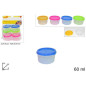 MINI CONTENITORI TONDI COLORATI SET 6PZ EAN 8034048273777 INGROSSO CONTENITORI PER ALIMENTI