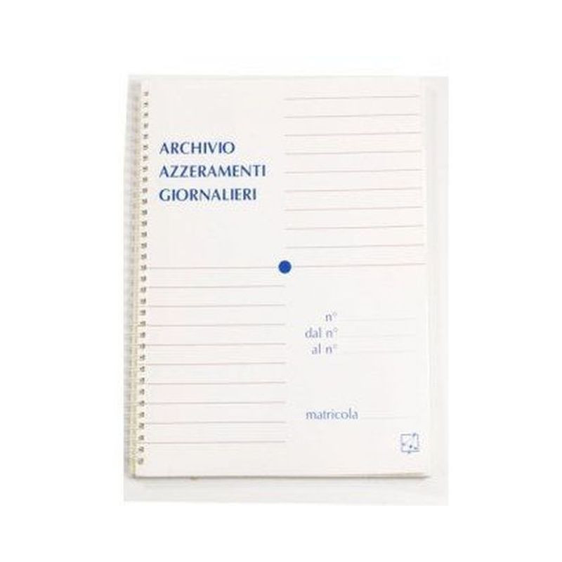 CARTELLA ARCHIVIO AZZERAMENTI GIORNALIER EAN 8029221570750 INGROSSO MODULI E SCHEDE
