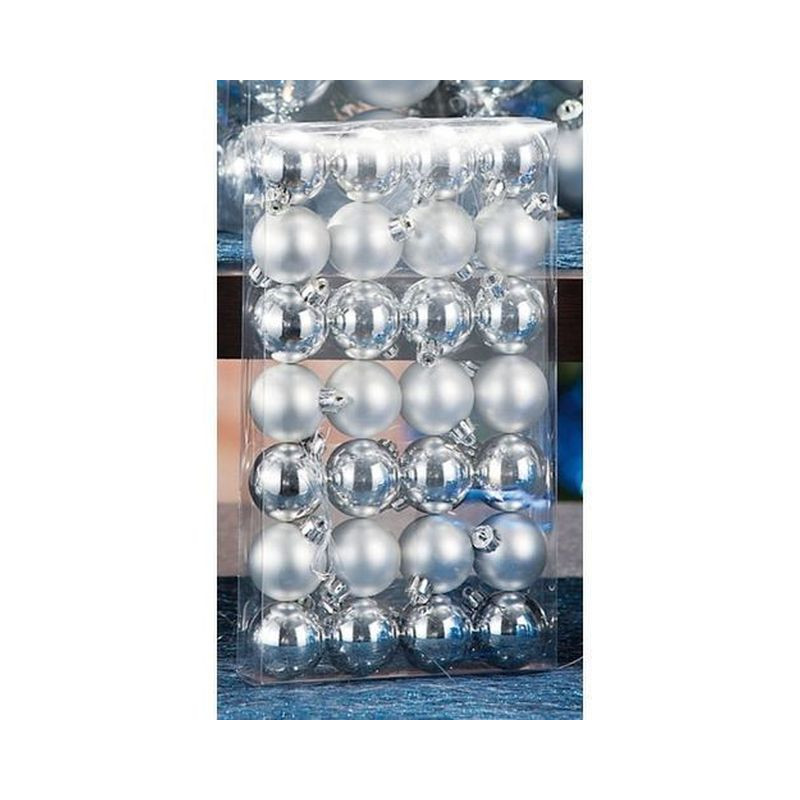 PALLINE NATALE ARGENTO 28PZ D.4CM EAN 8021785258464 INGROSSO PALLINE DI NATALE E PUNTALI