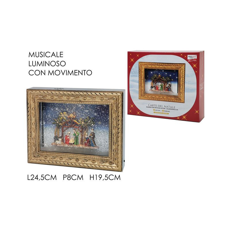 QUADRO C/NATIVITA B/O LU/SUO/MOV. EAN 8015361308582 INGROSSO OGGETTISTICA NATALIZIA
