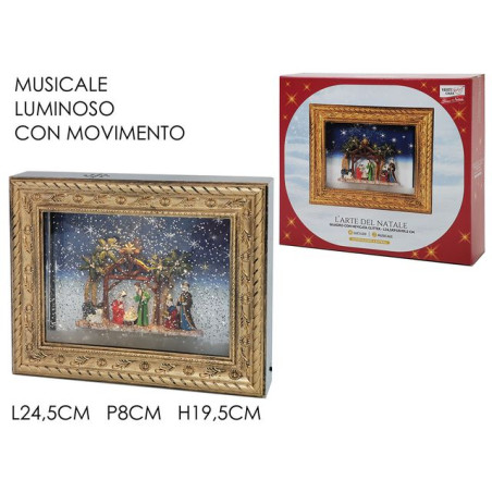 QUADRO C/NATIVITA B/O LU/SUO/MOV. EAN 8015361308582 INGROSSO OGGETTISTICA NATALIZIA