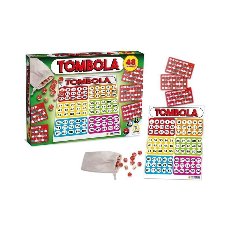 GIOCO TOMBOLA 48 CARTELLE PLASTICA C/TAB EAN 8017967685371 INGROSSO GIOCHI DI SOCIETA