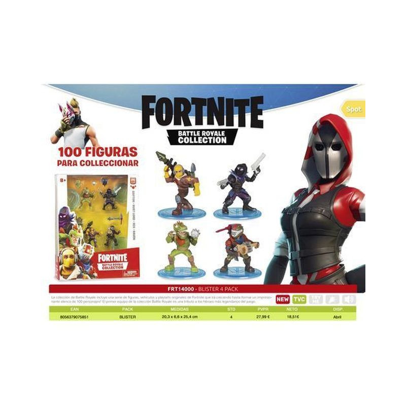 FORTNITE PERSONAGGIO 5CM 4 PERS. SQUAD EAN 8056379075851 INGROSSO PERSONAGGI CARTOON E DISNEY