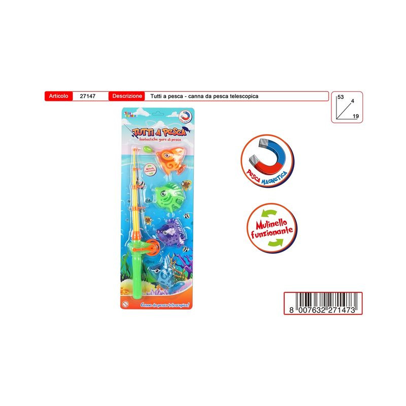 BLISTER PESCA PESCI TRANSPARENTI EAN 8007632271473 INGROSSO GIOCHI DA EDICOLA