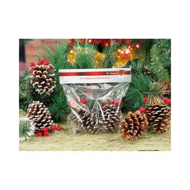 SET 2 PIGNE PER DECORAZIONI 7.5X9CM EAN 8021785368446 INGROSSO OGGETTISTICA NATALIZIA