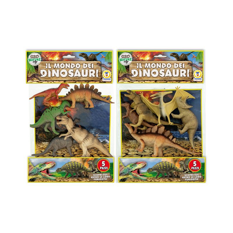 DINOSAURI RIGIDI 5PZ - GEO NATURE EAN 8017967742067 INGROSSO BUSTE ANIMALI GIOCATTOLO