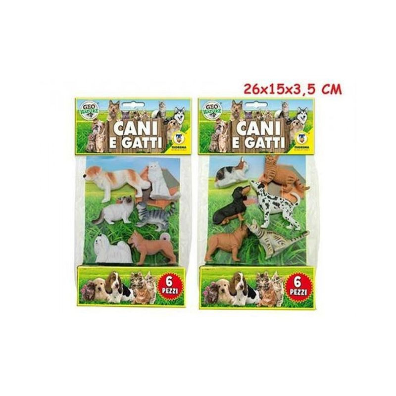 GEO NATURE - GATTI E CANI 6PZ ASS EAN 8017967741473 INGROSSO BUSTE ANIMALI GIOCATTOLO
