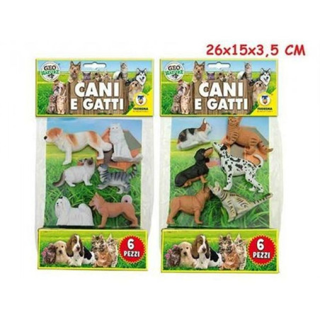 GEO NATURE - GATTI E CANI 6PZ ASS EAN 8017967741473 INGROSSO BUSTE ANIMALI GIOCATTOLO
